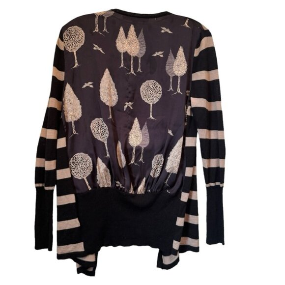 Clements Ribeiro Portobello Cardigan Floral Stripes Print Knit Open Wrap Mix S - Picture 4 of 16